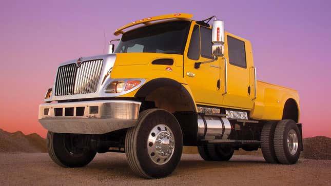 A yellow International CXT pickup truck 