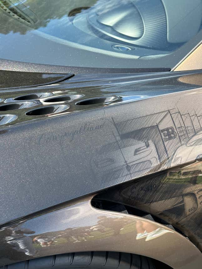 Detail of the artwork on the Bugatti Chiron Golden Era