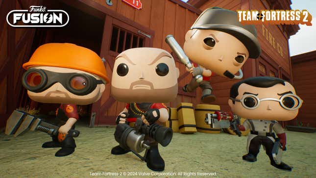 Une capture d’écran montre les personnages de TF2 en Funko Pops. 