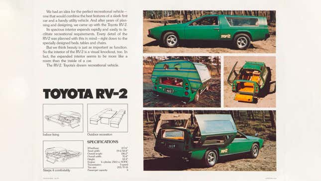 A copy of an advert for the Toyota RV-2 concept. 