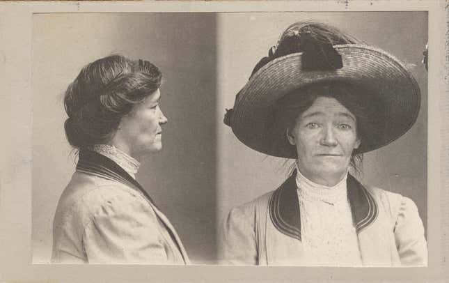 Bertillon card and mugshot