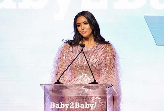 Honoree Vanessa Bryant accepts the Baby2Baby Giving Tree Award onstage during the Baby2Baby 10-Year Gala presented by Paul Mitchell on November 13, 2021 in West Hollywood, California. 