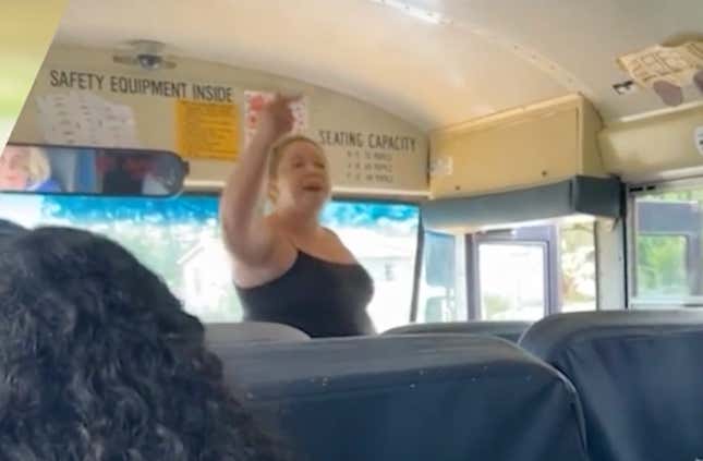 Image for article titled North Carolina Karen Boards School Bus Full of Children, Shouts N-Word at Black Girl, Messes Around and Finds Out
