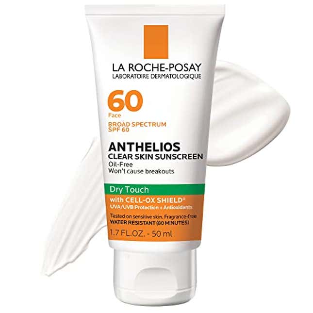 Image for article titled La Roche-Posay Anthelios Clear Skin Sunscreen Dry Touch SPF 60 | Oil Free Sunscreen For Face | Oil Absorbing | Broad Spectrum SPF + Antioxidants | Non-Greasy | Oxybenzone Free | Travel Size Sunscreen, Now 25% Off