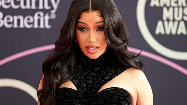 Host Cardi B attends the 2021 American Music Awards Red Carpet Roll-Out on November 19, 2021 in Los Angeles, California.