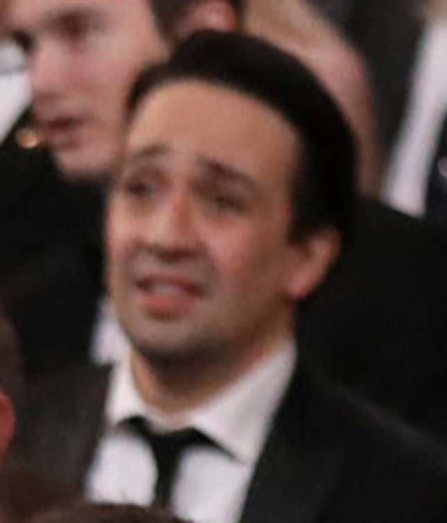 Lin-Manuel Miranda: distraught, concerned or simply moved? You decide.
