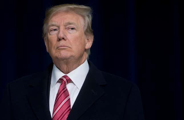 US President Donald Trump speaks during a retreat with Republican lawmakers at Camp David in Thurmont, Maryland, on January 6, 2018. 