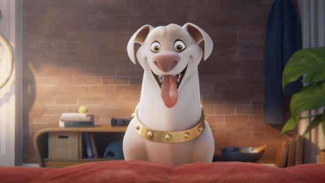 An animated Krypto the Super-Dog "smiles" at the camera.
