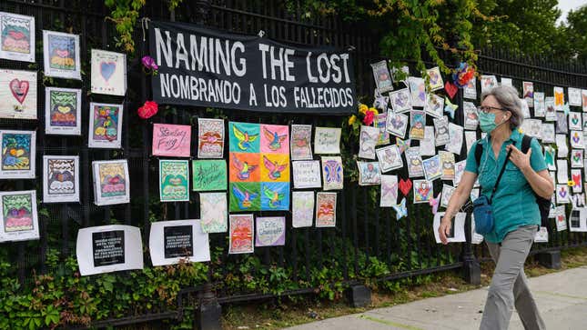 A memorial of those lost to covid-19 in Brooklyn, NY