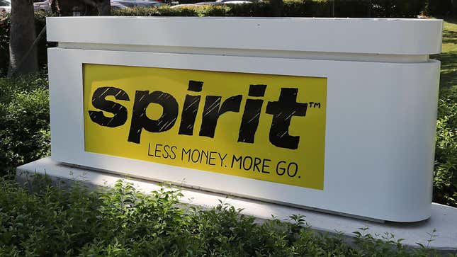 A Spirit Airlines corporate sign