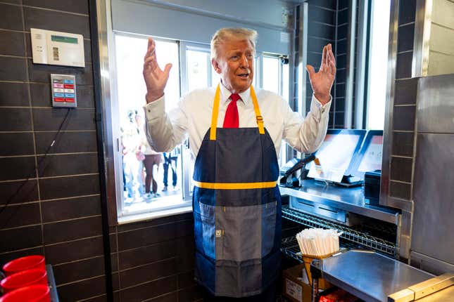 Former President Donald Trump’s latest campaign stunt was pretending to work at McDonald’s. 