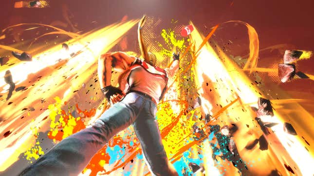 A screenshot showing Terry's win pose in Street Fighter 6, which is a callback to his same stance in Fatal Fury.