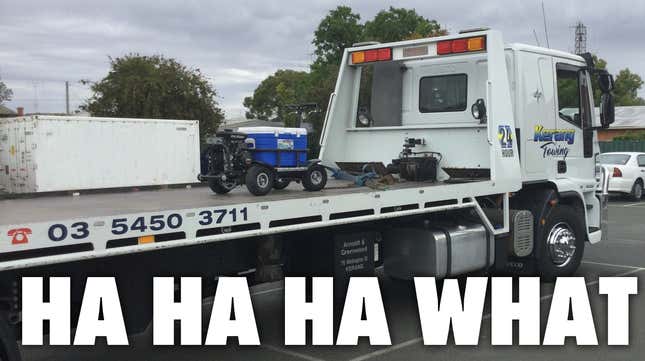 Image for article titled Australian Cops Pulled Over A Dude On A Motorized Cooler And Impounded It