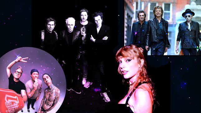 Clockwise from top left: Duran Duran (Photo: Stephanie Pistel); The Rolling Stones (Photo: Mark Seliger); Taylor Swift (Photo: Catherine Powell/Getty Images for MTV); Blink-182 (Photo: Jack Bridgland)