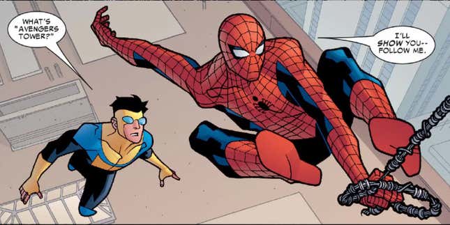 2004'ün Marvel Team-Up # 14'ünde Yenilmez ve Örümcek Adam.