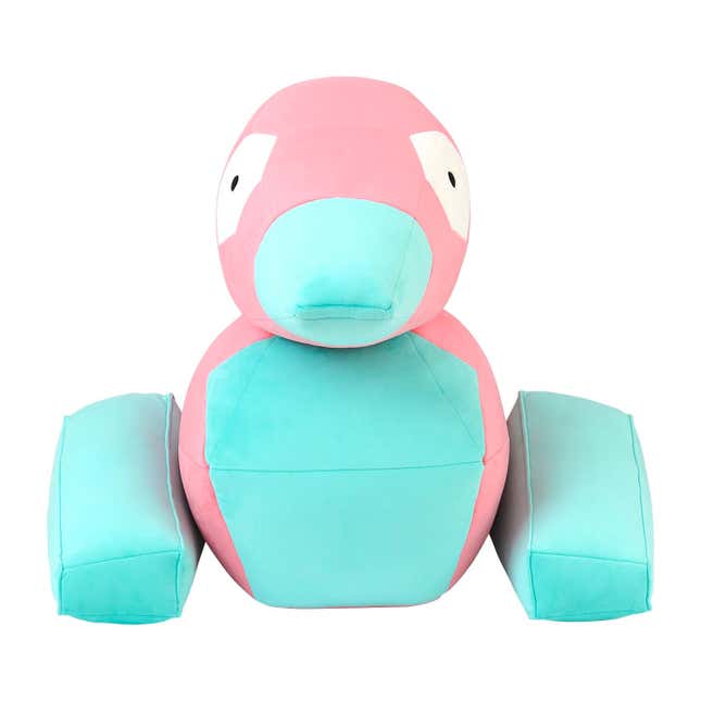 La parte inferior del peluche Porygon.