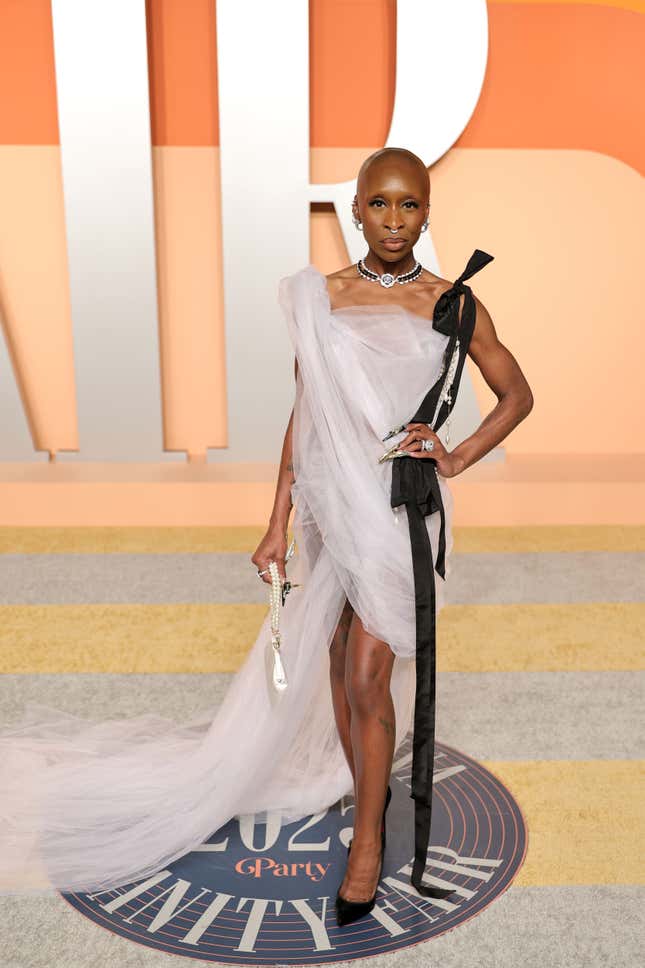  Cynthia Erivo attends the 2025 Vanity Fair Oscar Party Hosted By Radhika Jones at Wallis Annenberg Center for the Performing Arts on March 02, 2025 in Beverly Hills, California.