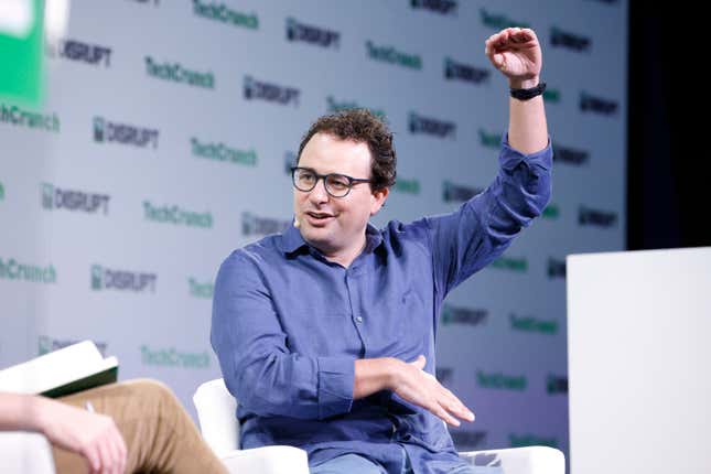 Anthropic CEO Dario Amodei on stage at a conference