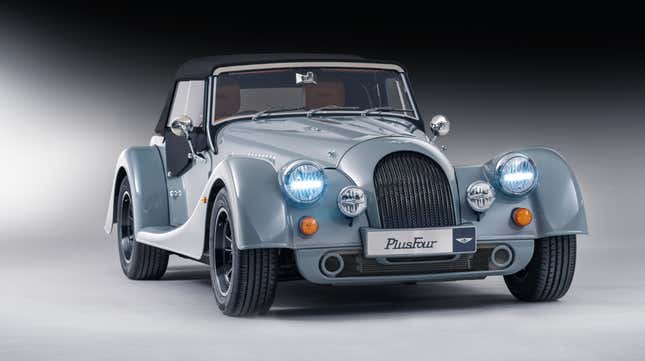 A blue Morgan Plus Four