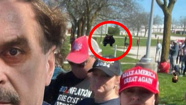 Image for article titled That Creepy Photo of Mike Lindell at a Trump Rally Is Totally Fake