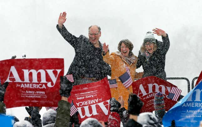 Amy Klobuchar's presidential announcement brought crowds out in a blizzard