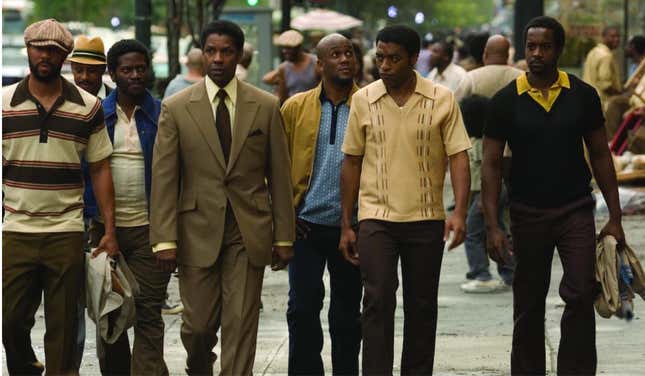 Denzel Washington stars as kingpin Frank Lucas in American Gangster.