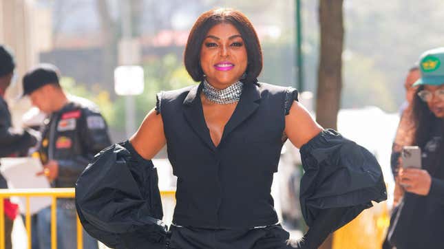 Taraji P Henson arrives at ABC Studios on April 06, 2023 in New York City.