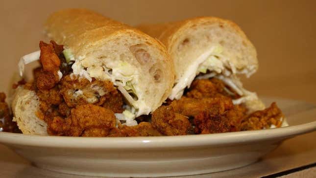 Fried oyster po'boy