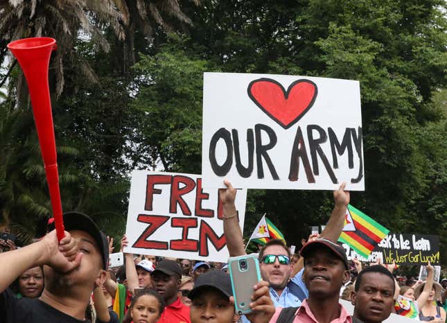 Zimbabweans are celebrating Robert Mugabe’s fall, as the 93-year-old leader tries to hold on to power
