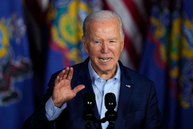 FILE - President Joe Biden speaks during a campaign event in Scranton, Pa., April 16, 2024. Rarely a day goes without Biden mentioning insulin prices, constantly touting a $35 insulin price cap for Americans with diabetes who are on Medicare. But many people benefiting from the price cap were already paying far less than that for insulin. Others were already Biden supporters. That raises questions about how whether the issue can be as effective as the president believes. (AP Photo/Matt Rourke, File)