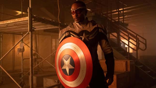 Anthony Mackie holds Captain America's shield in The Falcon and the Winter Soldier