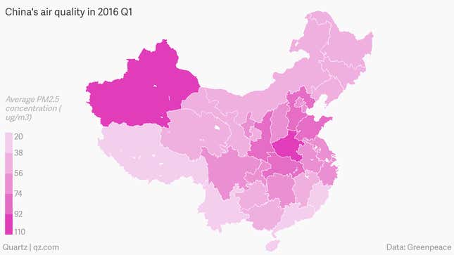 Image for article titled China is reducing air pollution in its big cities—by making it worse in its smaller ones