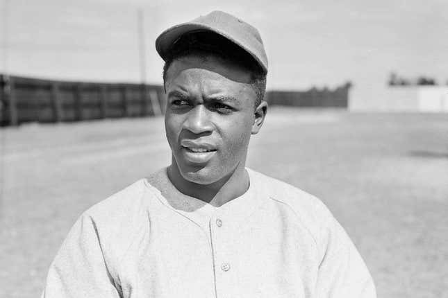 This March 4, 1946, file photo shows Jackie Robinson of the Montreal Royals baseball team, in Sanford, Fla. 