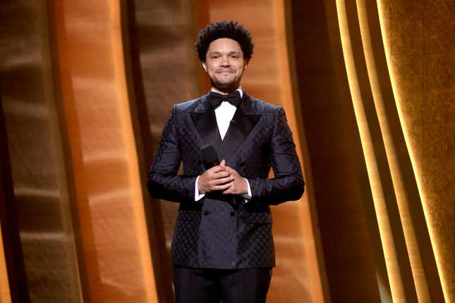 Image for article titled Grammys 2022: Trevor Noah Addresses the Oscars Slap