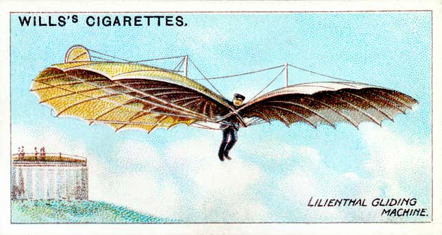 Image for article titled 11 Gorgeous Collectible Cards of Flying Machines From Over a Century Ago