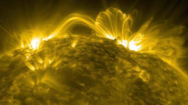 Coronal loops on the Sun captured by NASA’s Solar Dynamics Observatory.