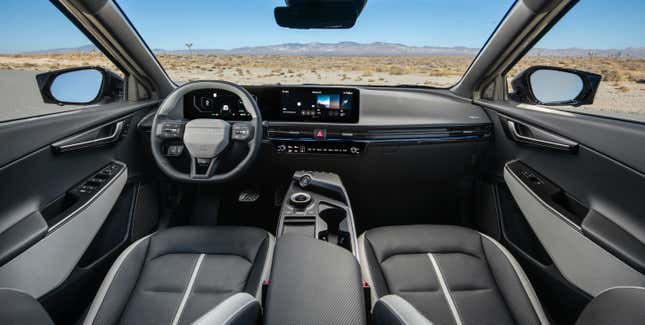 Interior of a grey 2025 Kia EV6