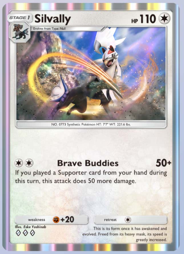 A screenshot of the Silvally card from Pokémon TCG Pocket.