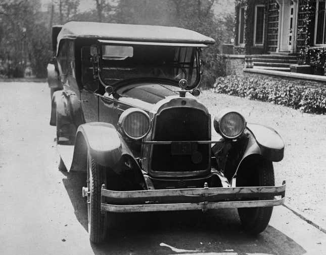 Duplicate of a Willys-Knight automobile that was used in the murder of Robert Franks in the back seat which Nathan Leopold Jr. or Richard Loeb murdered Franks. 