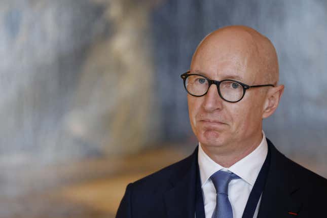 Le PDG de Novo Nordisk, Lars Fruergaard Jorgensen, est vu lors de la 6e édition du sommet « Choose France » au château de Versailles, près de Paris, le 15 mai 2023.