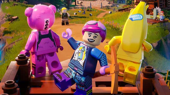 Ein Bild zeigt Lego-Charaktere in Fortnite. 