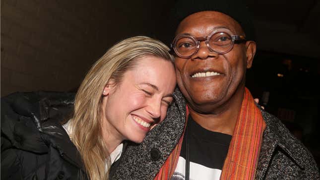 Brie Larson and Samuel L. Jackson 