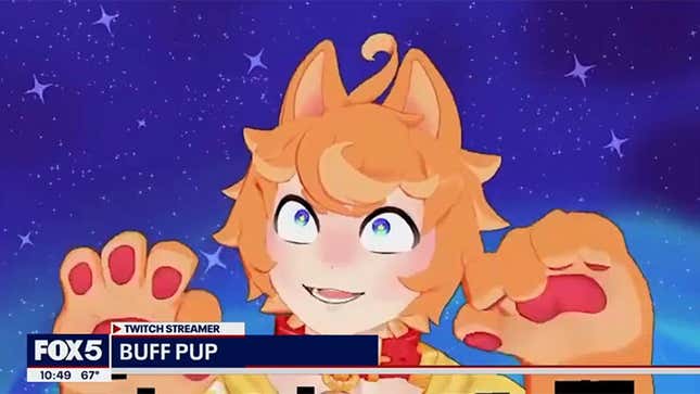 A screenshot from Buff Pup's appearance on Fox News