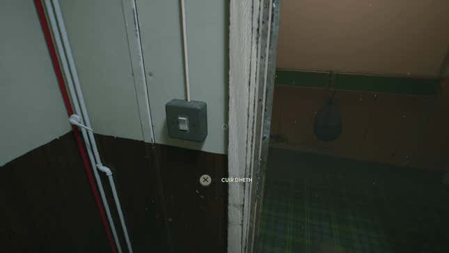 The player looks at a light switch.