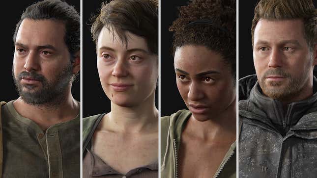 Manny, Mel, Nora, and Owen in The Last of Us Part II.