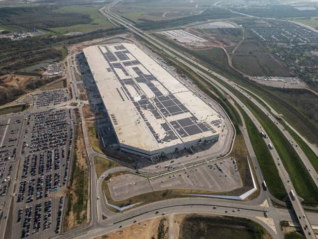 Tesla’s gigafactory in Austin, Texas, is the home of the Cybertruck electric pickup. 