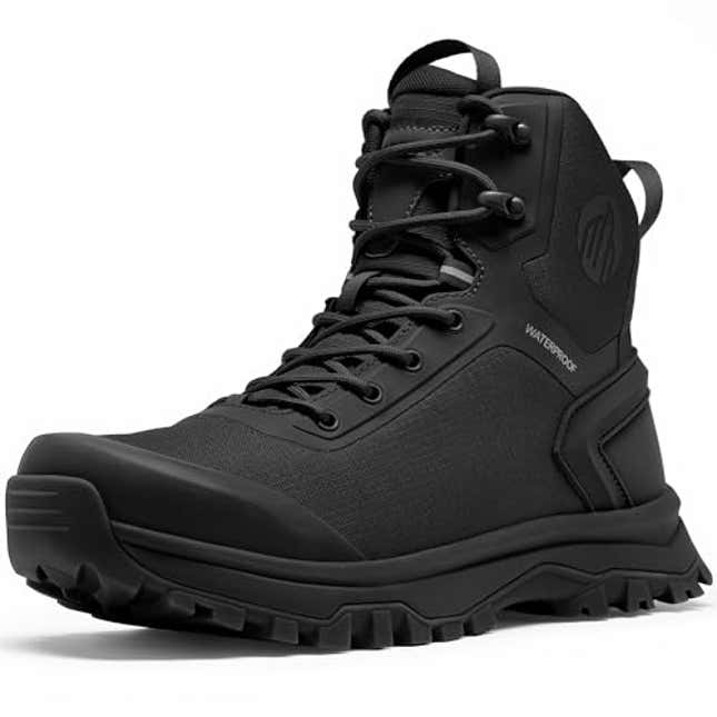 Image for article titled Coostar Tactical Boots for Men Lightweight Military Combat Boot Side Zipper Motorcycle Hiking Work Boots Waterproof 8 Inches Black Size 10, Now 10% Off
