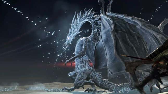An ice dragon prepares for an attack.