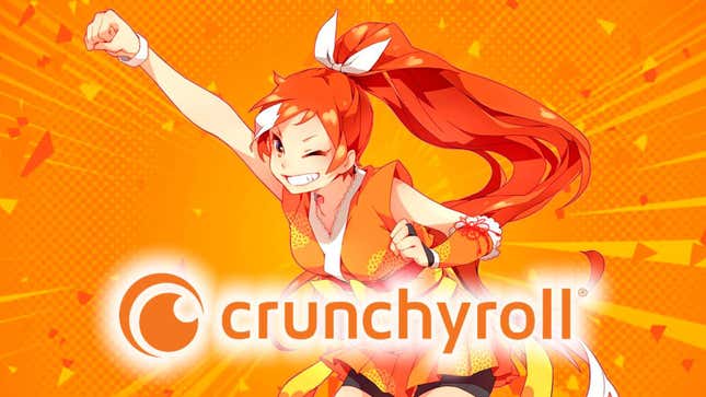 Popüler anime hizmeti için önemli görsellerde Crunchyroll maskotu Hime.