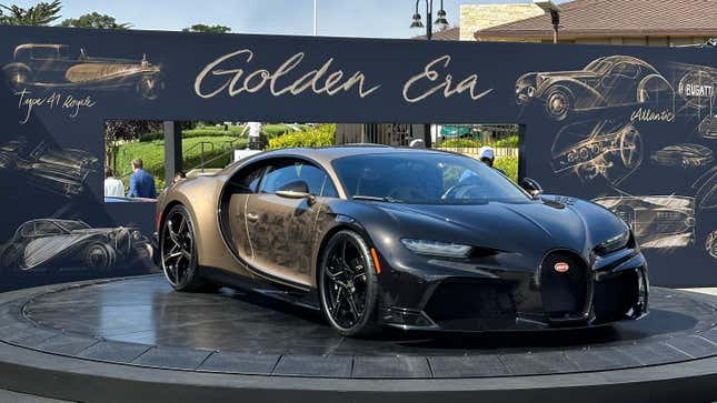 Front 3/4 view of the Bugatti Chiron Golden Era